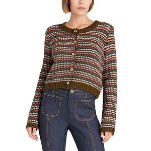 Cinq À Sept Womens Striped Romina Cardigan, Green
